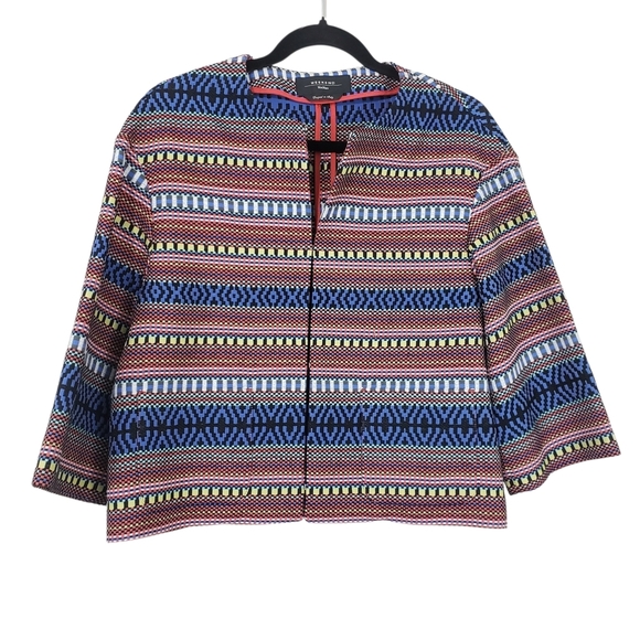 Weekend Max Mara Jackets & Blazers - Weekend Max Mara Basketweave Tribal Pattern Cropped Jacket Size 6